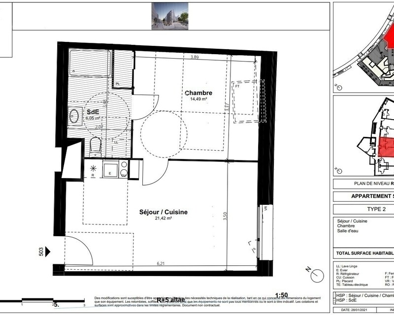 Appartement T2 Bordeaux Bastide - Plan t2 244 000 