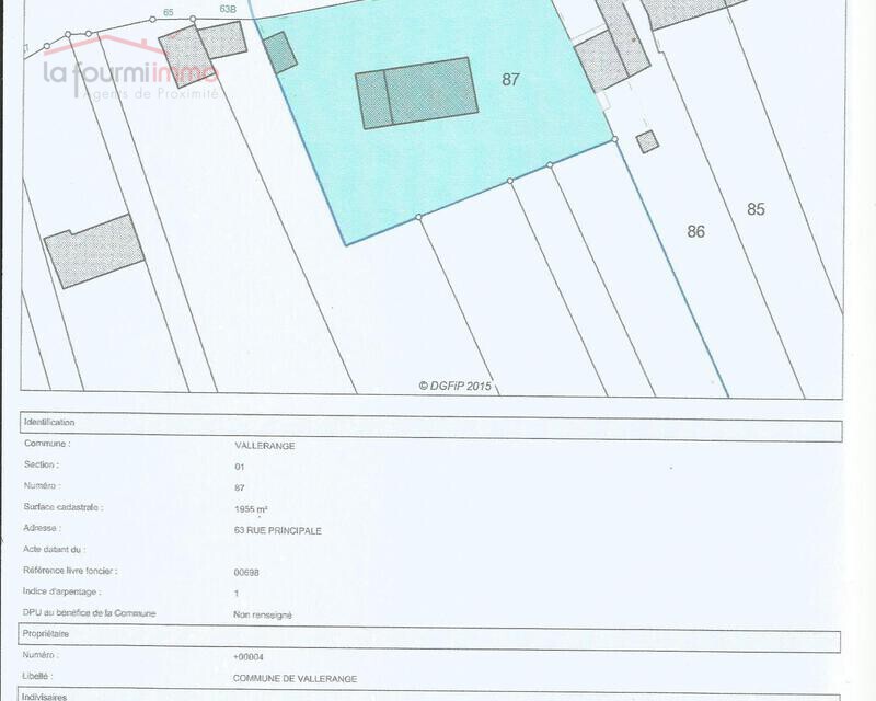 Ancien presbytère de Vallerange. - Plan commune vallerange