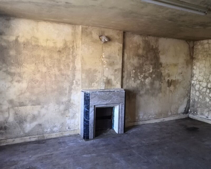 Il est trop tard pour cette maison - La salle à manger - salon avec sa cheminée des années 30