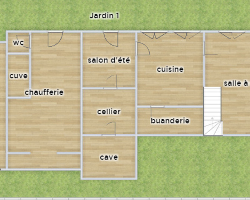 Maison de Campagne et son parc arboré - Plan rez-de-chaussée