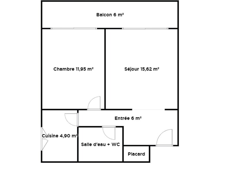 Appartement T2 + Terrasse - Créteil Village - Plan 2d