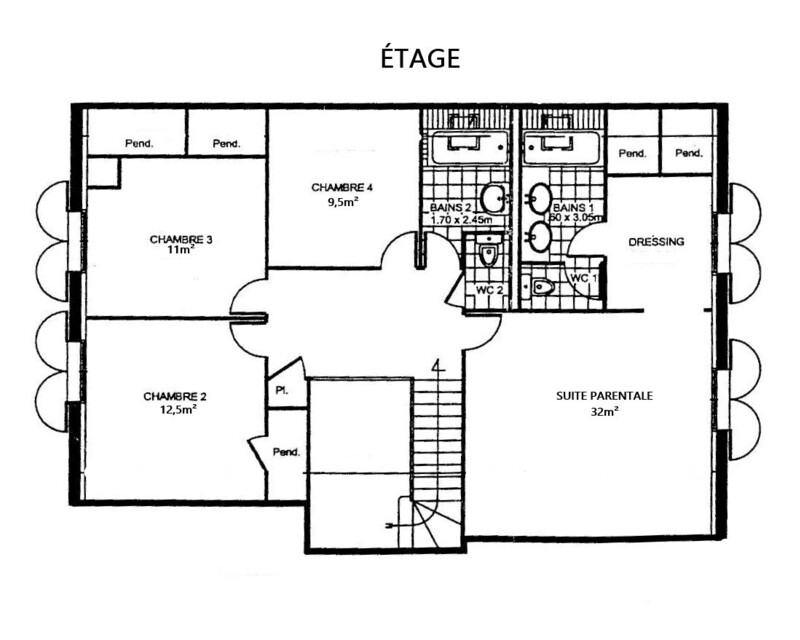 62223 Sainte-Catherine - Maison individuelle - 165m² - Plan étage