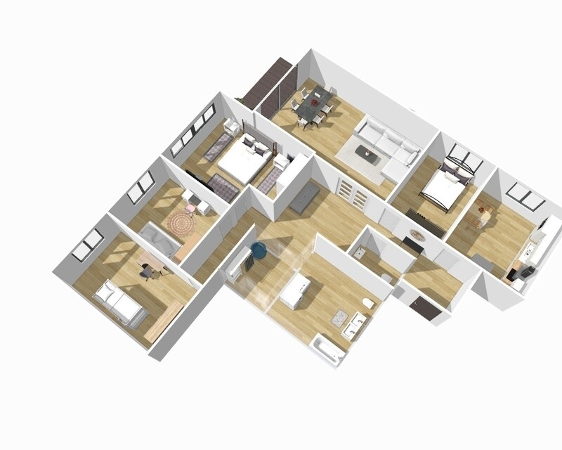 Rosny sous Bois- Limite Montreuil/Futur M11-Appartement 96m2- 5P/4ch - Plan 3d..