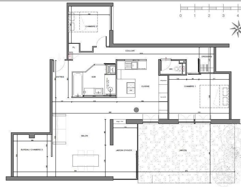 Appartement de style loft avec jardin,  proche de Paris - Capture plan