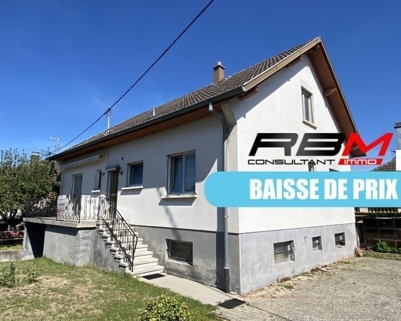 Maison plain pied 5 pièces 68190 Ungersheim, Haut-Rhin - Baisse de prix  rbmimmo
