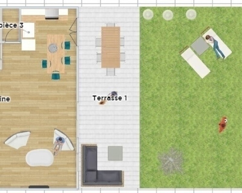 Maison - 4 chambres - 450m du RER E - Piscine - Plan 2d