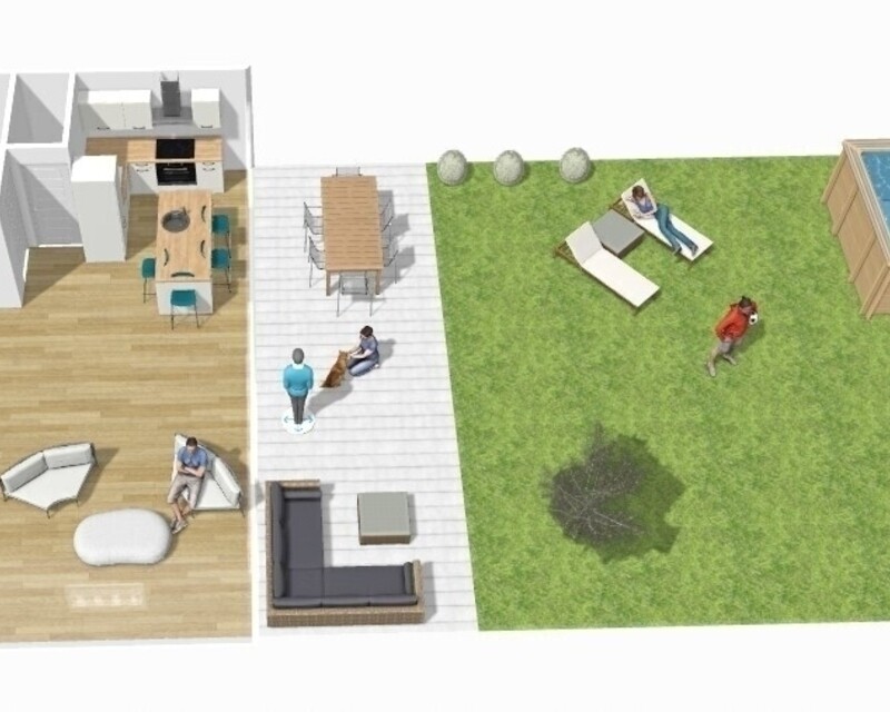 Maison - 4 chambres - 450m du RER E - Piscine - Plan 3d