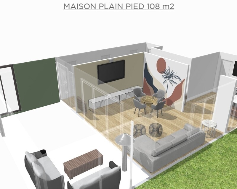 Maison 5 pièces 108 m2 avec jardin d'agrément - Maison plain pied 108 m2 4
