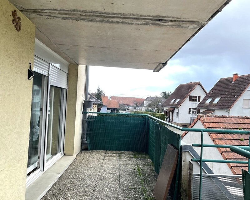 Appartement F3 avec balcon à Sessenheim (67770) - Balcon sud