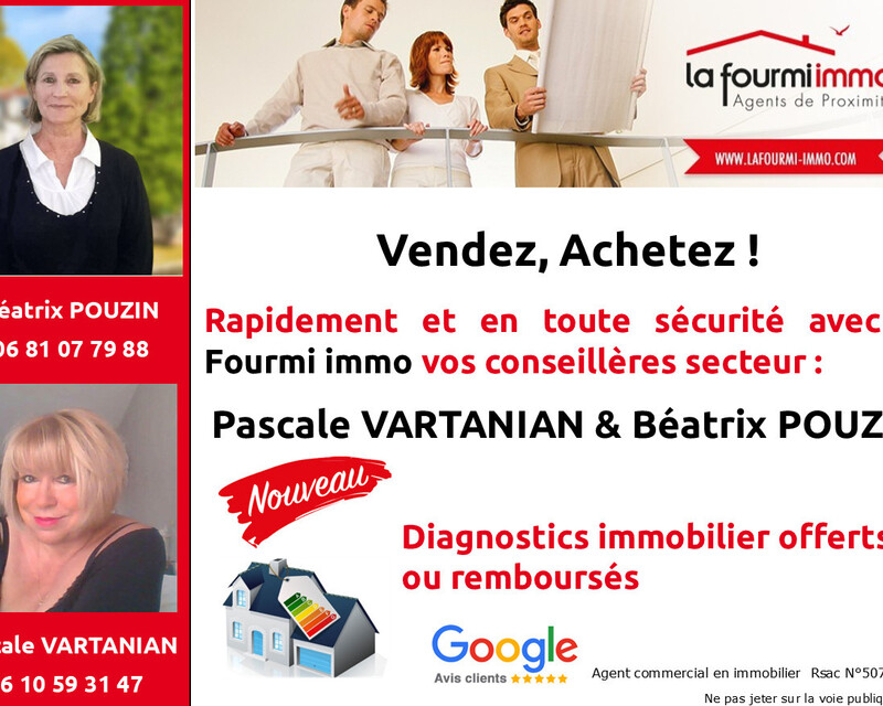 Maison de ville 100 m² + 90 m² dépendances + cour - Flyer pascale vartanian fourmi bea pascale