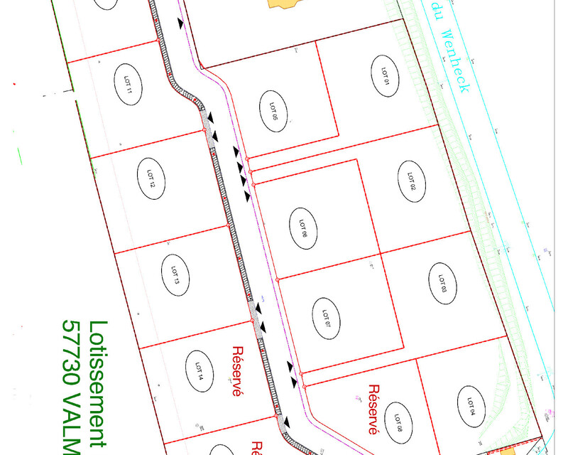 Vends à Valmont un terrain à bâtir de 647m2 - Plan général actualisés