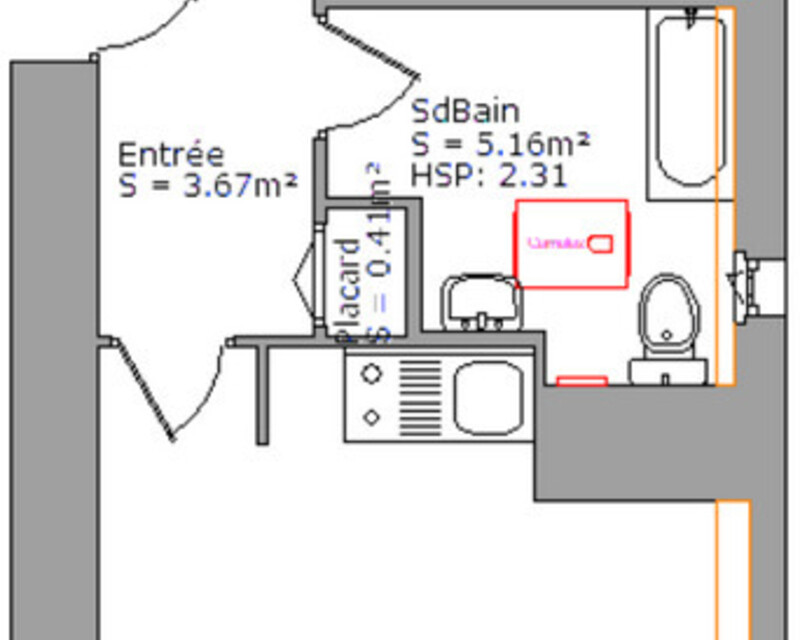 Appartement 2 pièces 36m² idéal investissement - Plan 2D