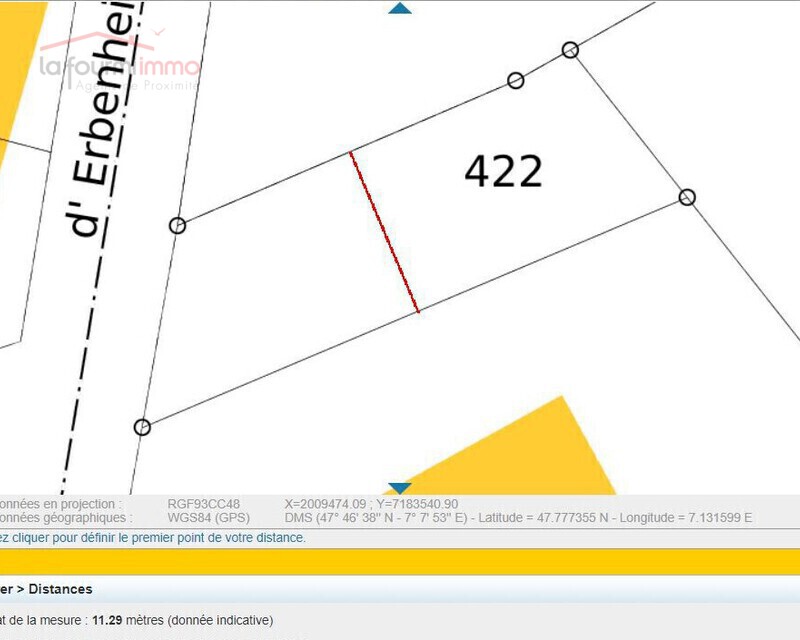 Terrain à bâtir de 3,76ares à Aspach-Michelbach (68700) - Largeur