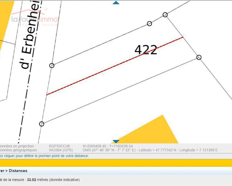 Terrain à bâtir de 3,76ares à Aspach-Michelbach (68700) - Longueur