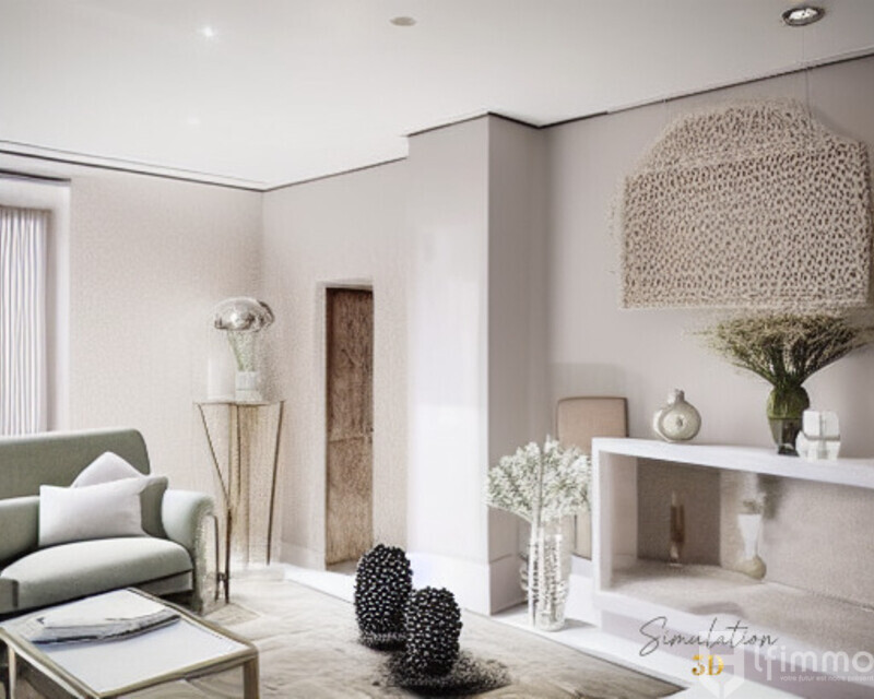 Bagnolet - Appartement 56m2 Idéal Investisseur - Simulation séjour 3d 2