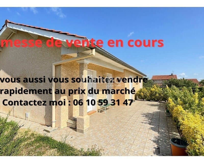 Maison plain pied  3 ch bureau 97 m² terrain 817 m² - Mornant vendu sur une visite pascale vartanian flimmo mornant