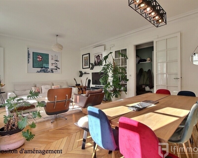 Paris15e / limite 7e, Appartement T5 climatisé, 120 m² - Salon et sam