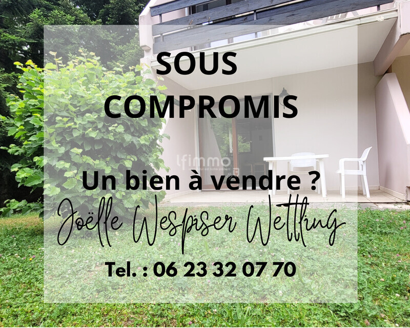 30 m2 rez-de-jardin, nature, piscine et loisirs – Garage possible - Sous compromis un bien à vendre  joëlle wespiser wettling tel.  06 23 32 07 70  2 