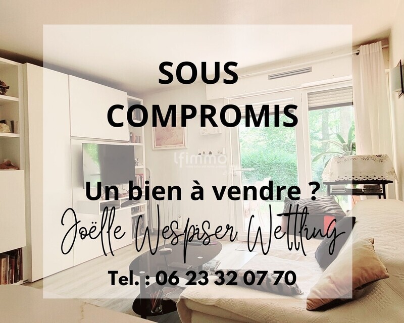 Rez de jardin 30m2 cosy et nature - Sous compromis un bien à vendre  joëlle wespiser wettling tel.  06 23 32 07 70  1 