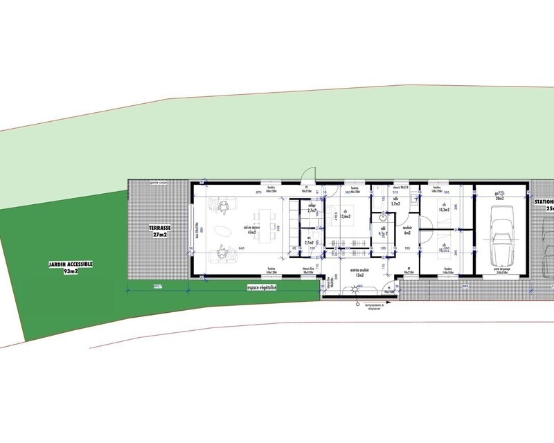 Maison neuve de plain-pied 115m2 Quartier résidentiel - Plan