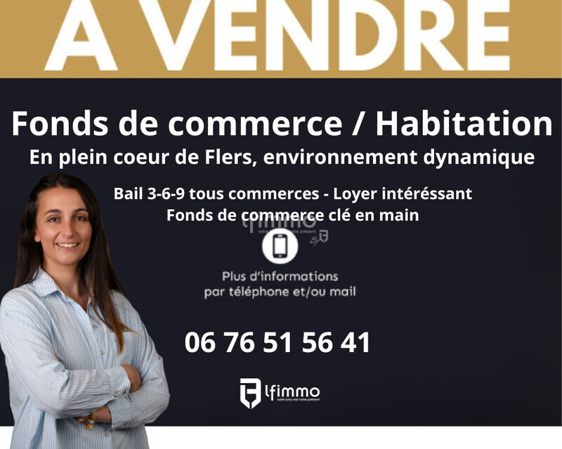 Local commercial + appartement - Fond de commerce