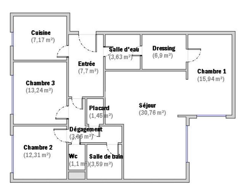Appartement 4 pièces -107m2 Quartier Bel Air  - Img 2450