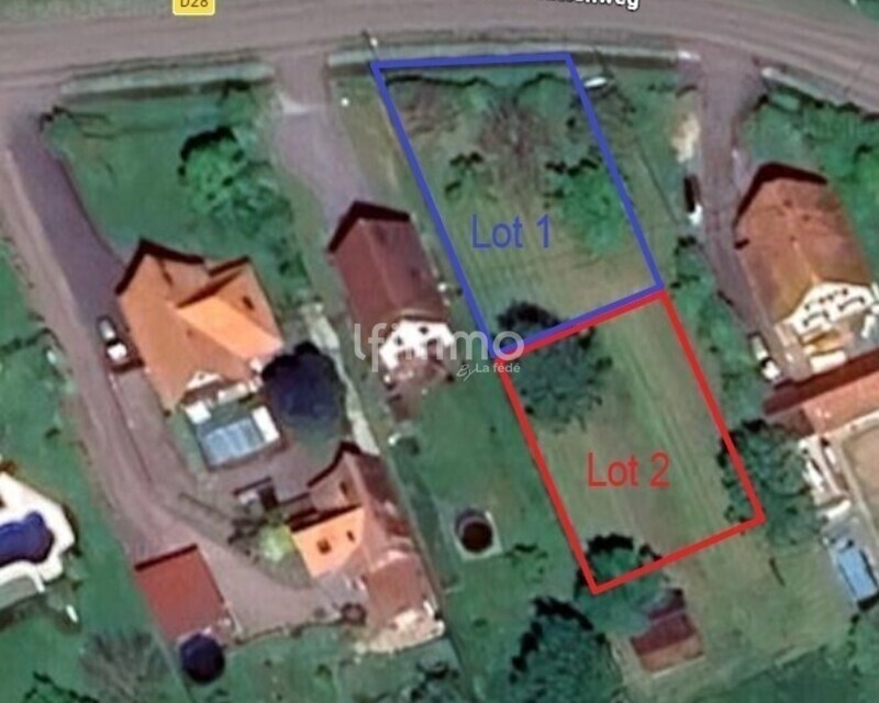 Terrain à bâtir 506 m² Preuschdorf - Vue aérienne tab pr