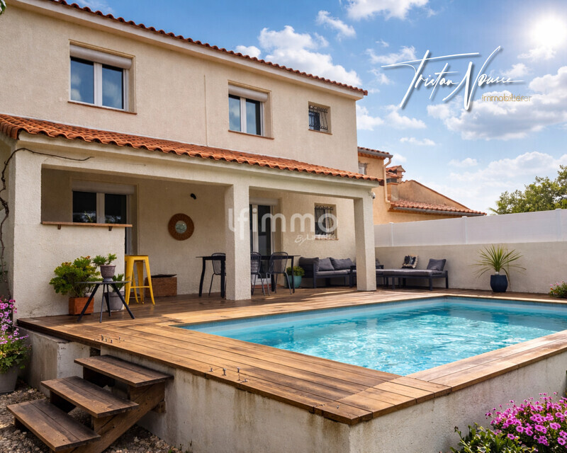 Maison 3 faces de 118 m2 - 4 chambres - Villeneuve de la Raho - 1