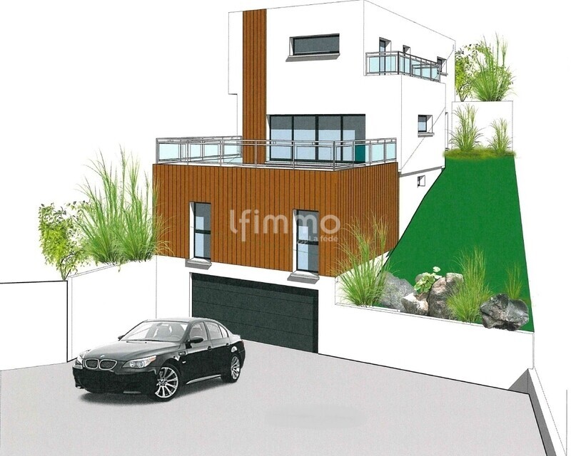 Terrain à bâtir 820 m² à Thann, expo plein sud, permis accordé - Esquisse 1