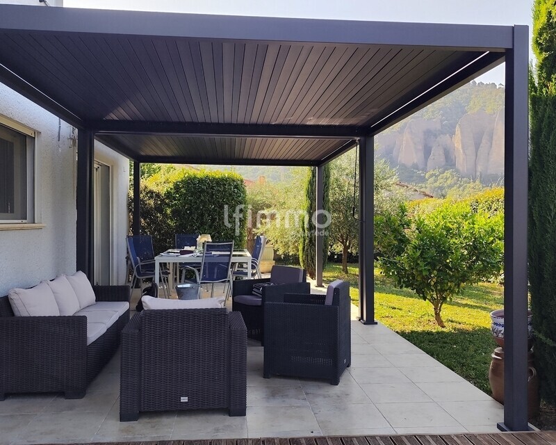 Maison avec vue carte sur les Pénitents, pscine + garage camping-car  - 1 ère terrasse