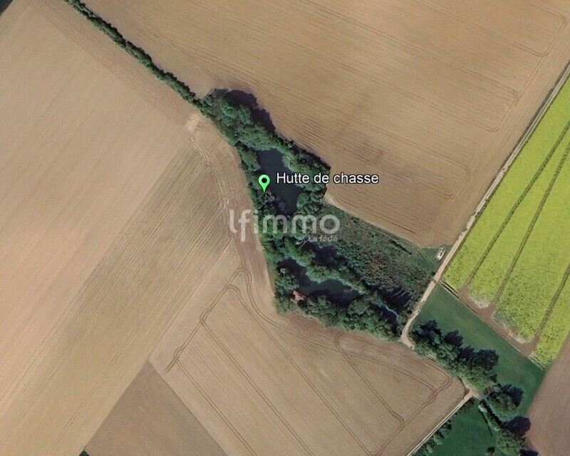 62156 Boiry-Notre-Dame - Terrain de chasse avec hutte - Vue aérienne