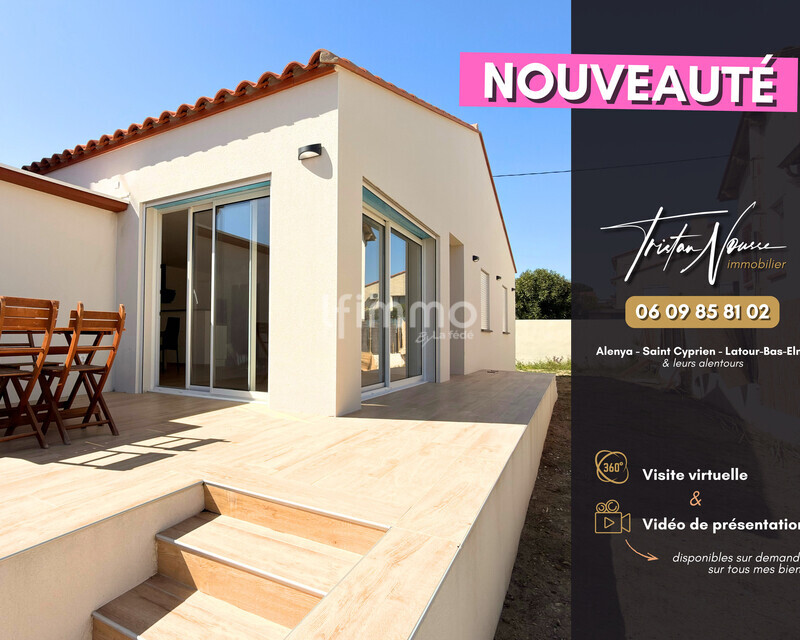 Maison 3 faces de plain pied - 85 m2 - 3 chambres - Ortaffa - 1