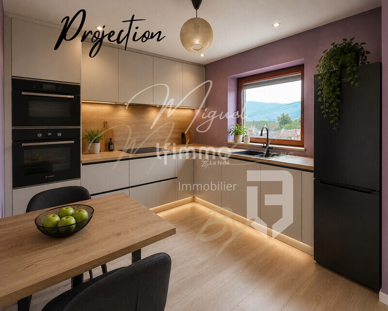 Maison mitoyenne à rénover avec fort potentiel - Projection cuisine