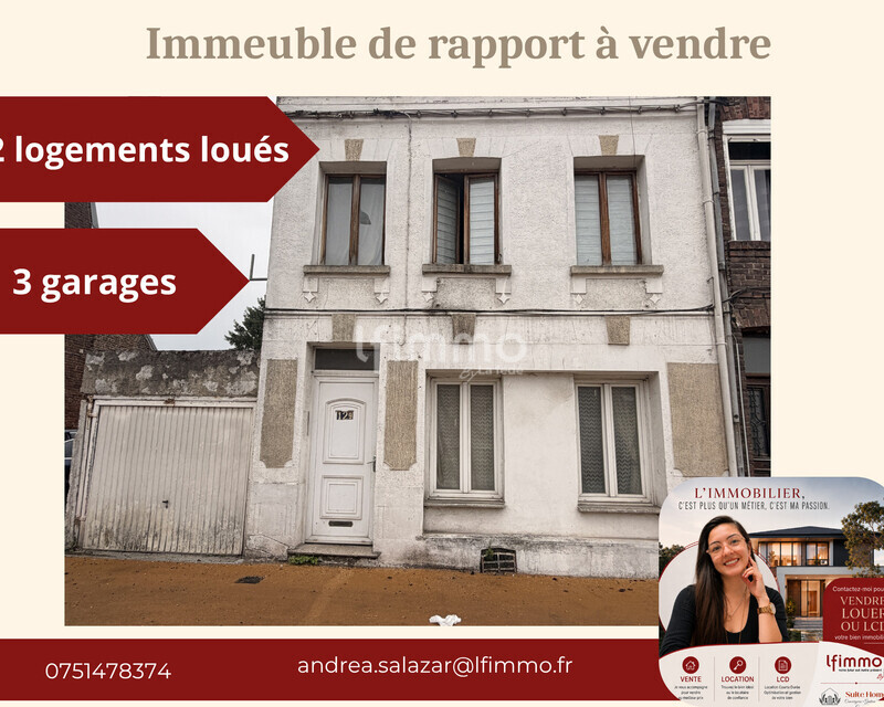 immeuble de rapport - 2 logements - 3garages - A vendre  2 