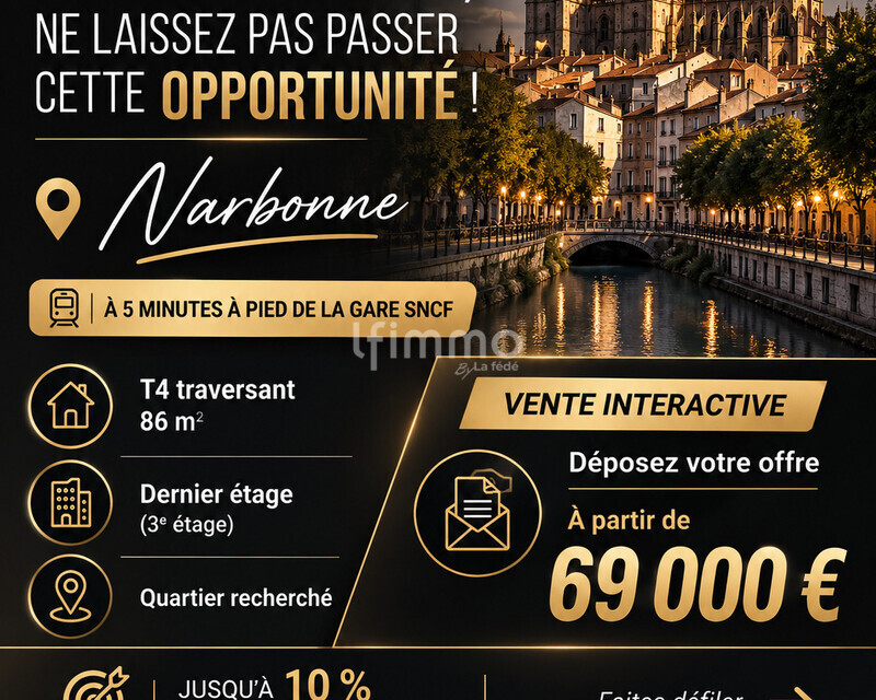 t4 traversant centre, proche gare - Vente sur offre