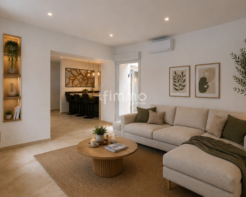 Maison de charme rénovée - 35 minutes de Montpellier - Image virtuelle du séjour