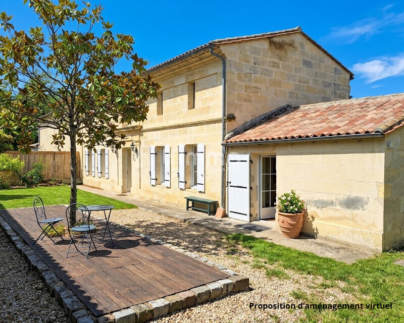 Maison girondine 7 pièces  - Photo retouchée ia- proposition d aménagement extérieur  1 