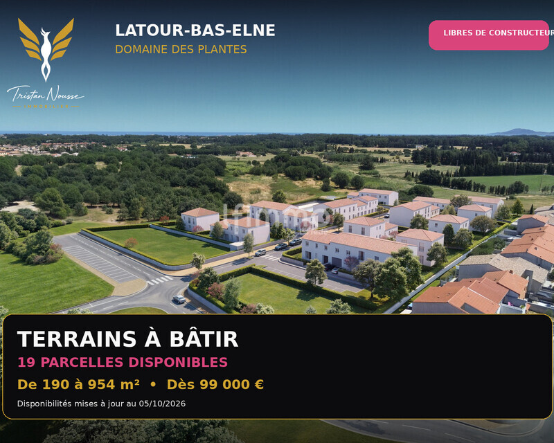 terrain viabilisé 954 m² - libre de constructeur - 3 faces - Leboncoin 01 couverture latour bas elne
